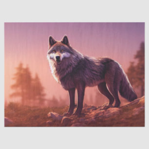 Lobo em Papel Tecido de Decoupage de Selvagem