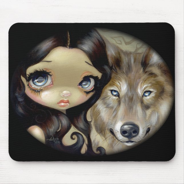 "Lobo Eyed prata" Mousepad (Frente)