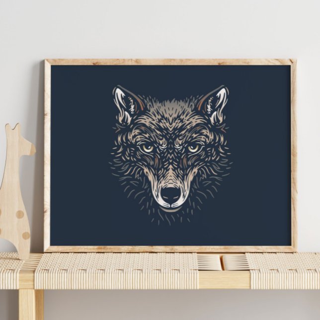 Lobo | Forest Animal Wolf Wall Impressão (Criador carregado)