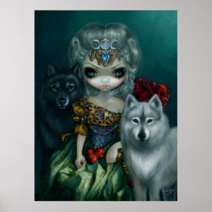 Lobo grandioso do IMPRESSÃO da ARTE de Prêtresse