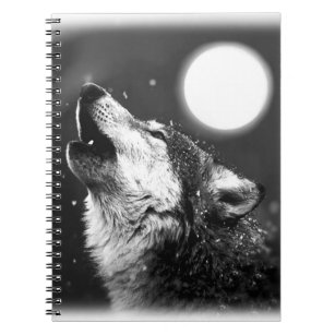 Lobo, lua & caderno da noite