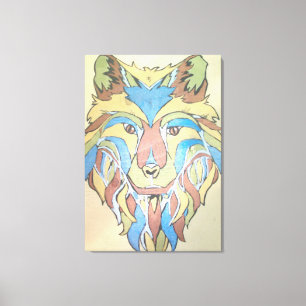 Lobo Metálico Original na Canvas