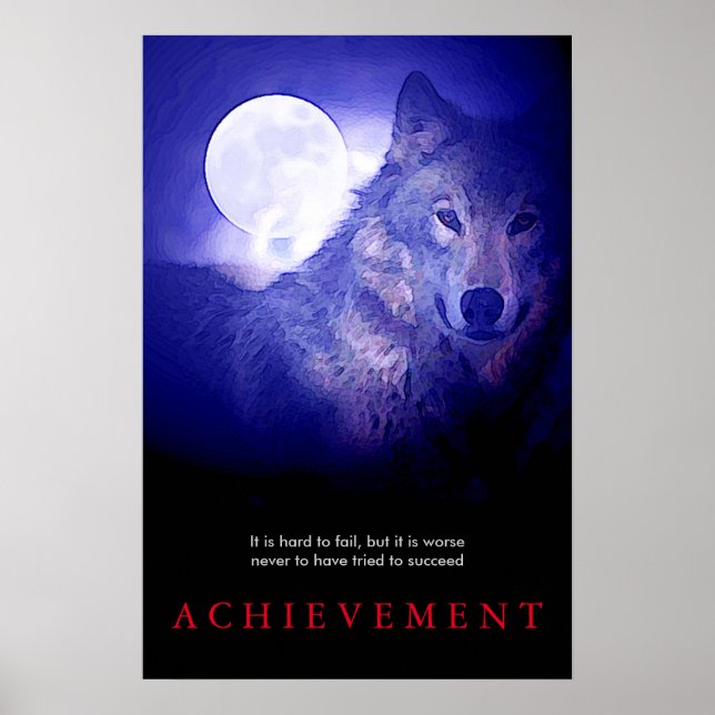 Lobo Motivacional Especial e Poster Fullmoon (Frente)
