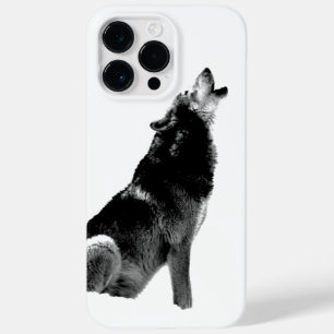 Lobo Negro e Branco a Uivar na Lua