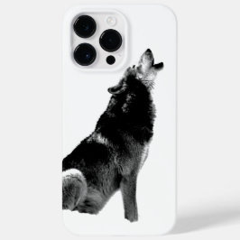Lobo Negro e Branco Howling na Lua