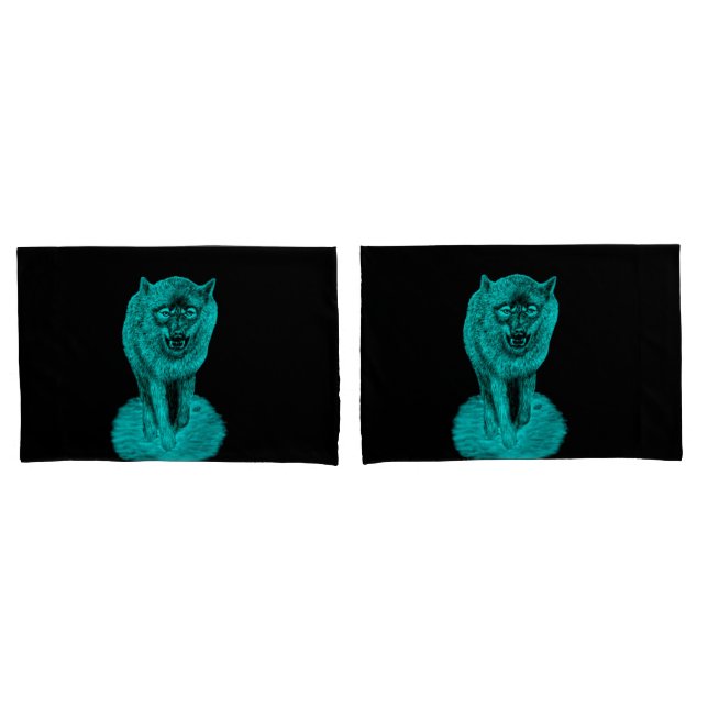 Lobo Negro Zangado na Noite (Frente - conjunto)