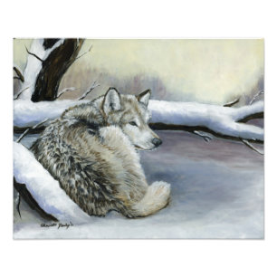Lobo que coloca no impressão da foto da arte da