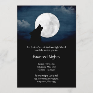 Lobo que urra no convite formal do baile de