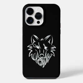 Lobo Tribal Preto e Branco