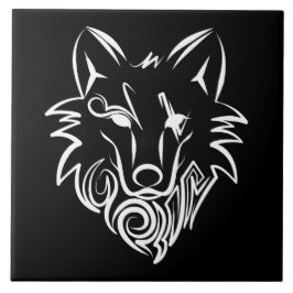 Lobo Tribal Preto e Branco