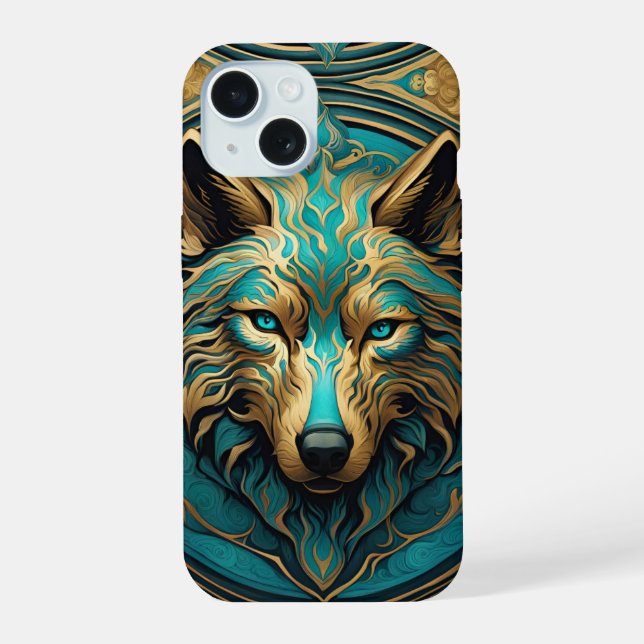 Lobo Turquesa e Dourado (Verso)