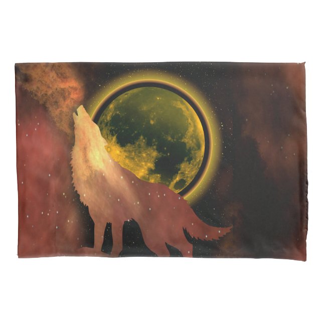 LOBO UIVANDO NA GALÁXIA DA LUA NO ESPAÇO (Frente)