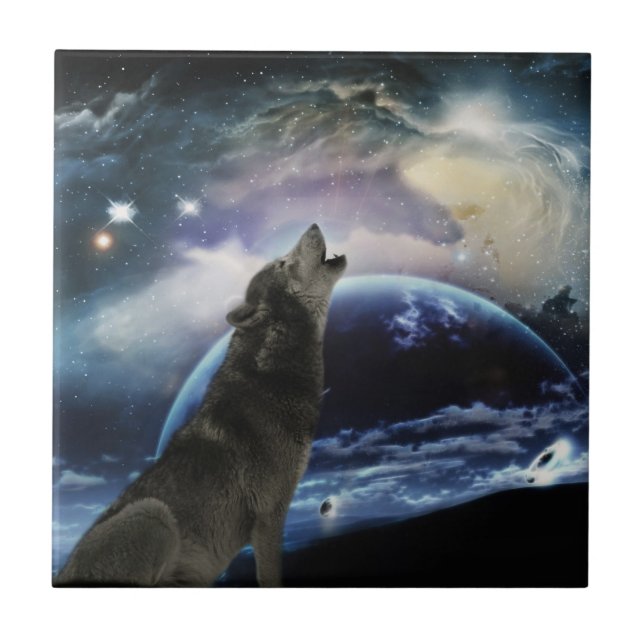 Lobo uivando na lua (Frente)