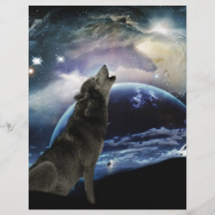 Lobo uivando na lua
