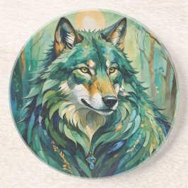 Lobo Verde na Porta copos de Sandstone