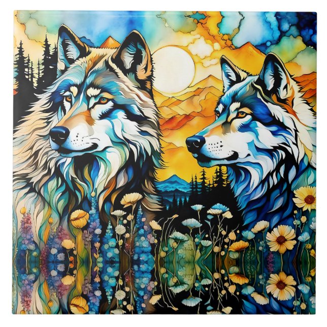 Lobos-cinzas e flores selvagens (Frente)