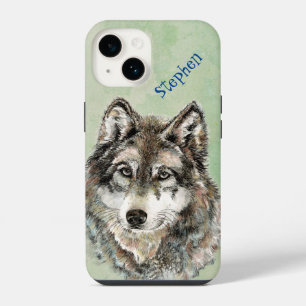 Lobos de Aquarela Personalizados Arte da Natureza 