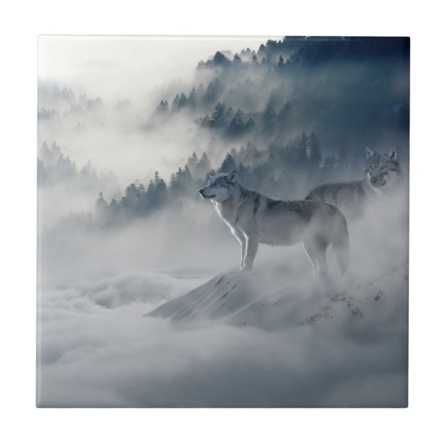 Lobos Majestosos na Floresta Mista (Frente)