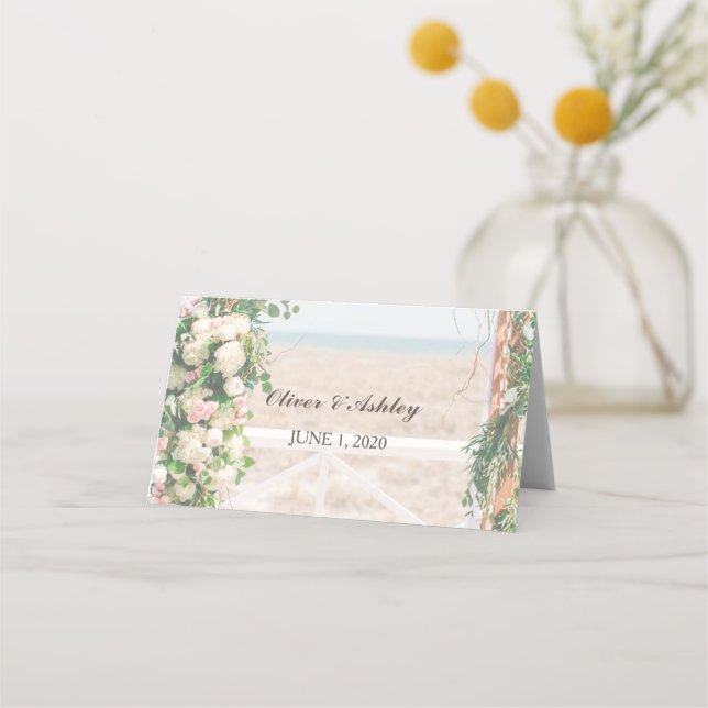 Local de Casamento de Arbor Beach / Cartões Escort (Verso)