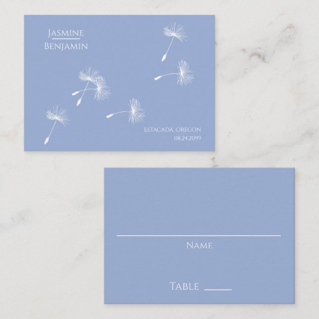 Local de Casamento de Dandelion Whimsical / Cartão (Frente/Verso)