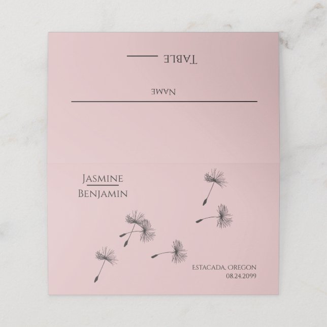 Local de Casamento de Dandelion Whimsical / Cartão (Exterior/Desdobrado)