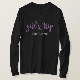 Local de viagem da Garota de Script e Camiseta de