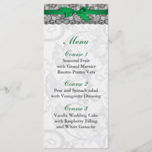 Localidade falsa e cartaz esmeralda menu casamento