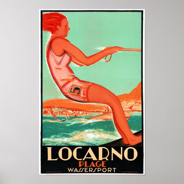 Locarno Suiça Poster vintage restaurado (Frente)