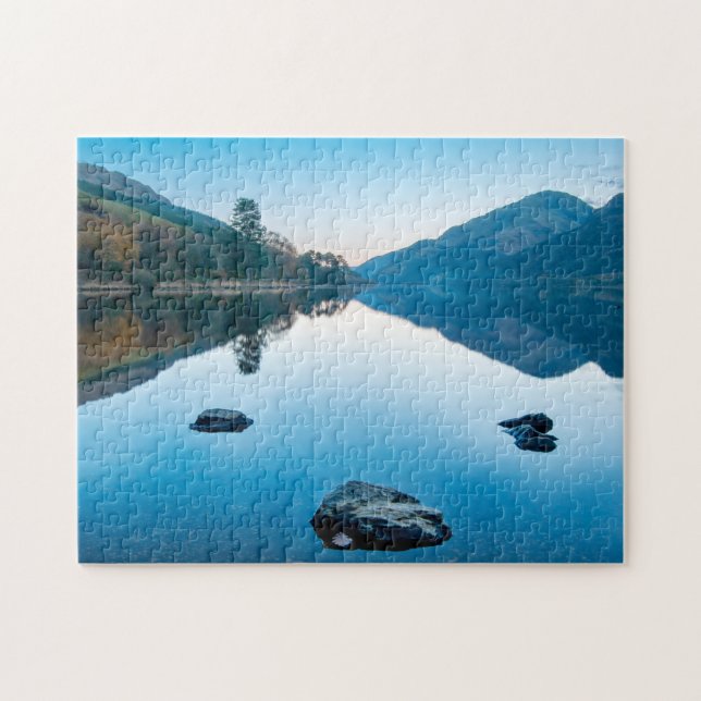Loch Eck em Azul, Escócia - quebra-cabeça (Horizontal)