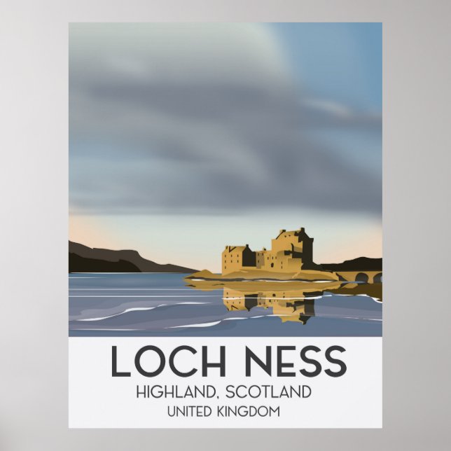 Loch Ness, Highlands, poster de viagens da Escócia (Frente)