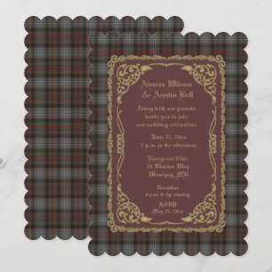 Lochaber Clan Tartan Com Dourado Convite