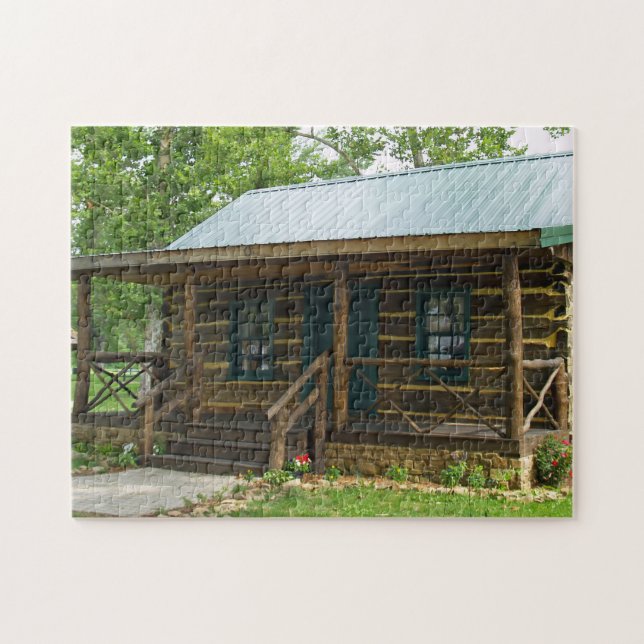 LOG HOUSE CABIN JIGSAW QUEBRA-CABEÇA (Horizontal)