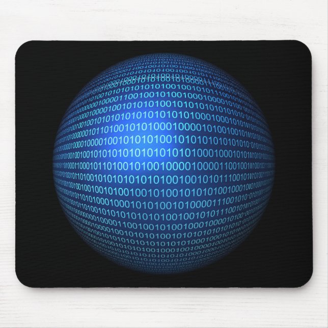 Lógica binária azul Mousepad (Frente)