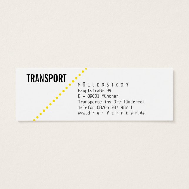 Logistik Mini Visitenkarten (Verso)