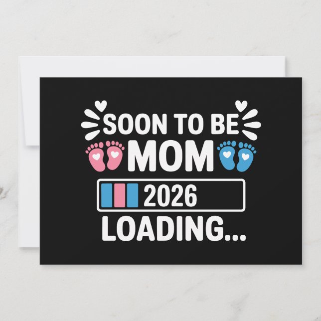 Logo de Mãe em Breve 2026 Anúncio de Gravidez em C (Frente)
