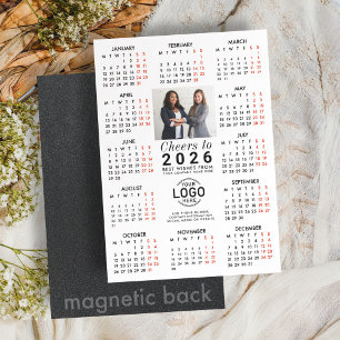Logo Foto Info Branco Calendário 2026 Cartão Magné