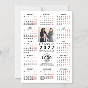 Logo Foto Info Branco Calendário 2027 Cartão Magné
