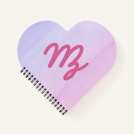 Logo on desert sunset watercolour heart notebook