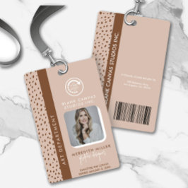 LOGO PERSONALIZADO Crachá bege boho marrom