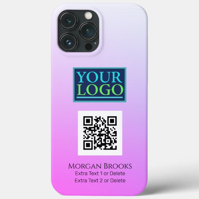 Logotipo/Arte/Foto, Código QR, Nome, Gradiente Ver (Verso)