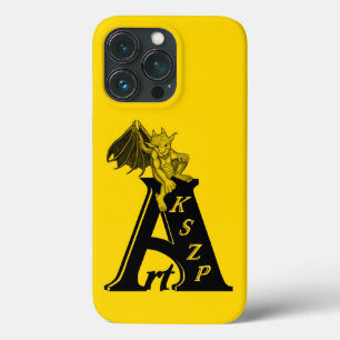 Logotipo ArtKSZP com Golem, Design amarelo e preto