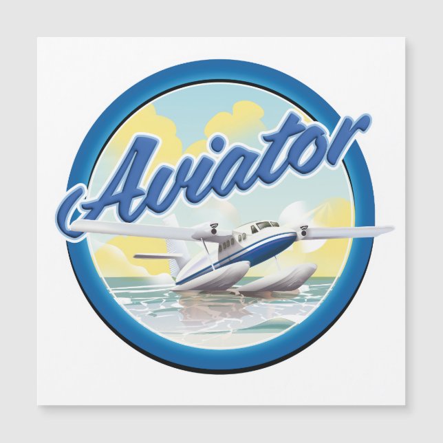 Logotipo azul de avião anfíbio Aviator (Frente)