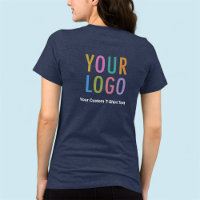 Logotipo azul de camiseta azul Marinho para mulher