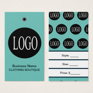 Logotipo Azul Teal com Etiquetas de Preço com Códi