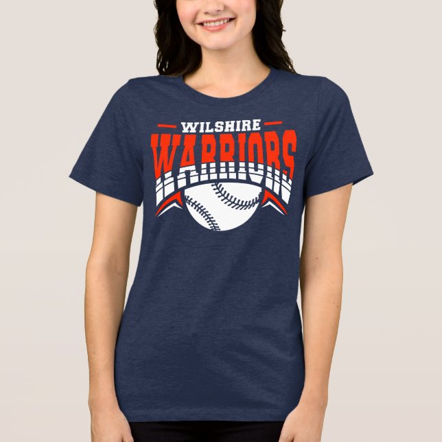Logotipo Branco de Baseball de Guerreiros Wilshire (Frente)