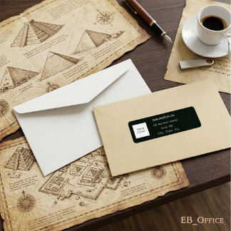 Logotipo Branco em Etiqueta de Endereço Comercial