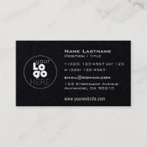 Logotipo branco moderno + Cartões de visitas preto