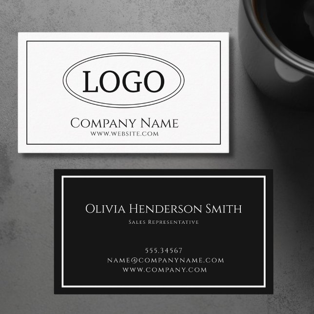 Logotipo branco monomalístico e cartão de visita p (Logo Minimalistic White and Black Business Card)