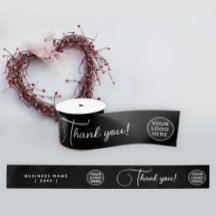 Logotipo branco preto simples Script comercial