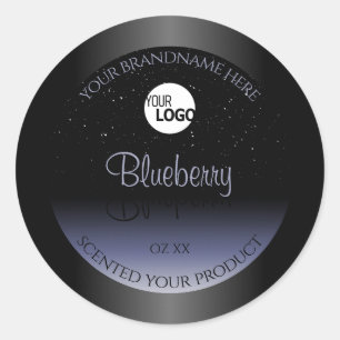 Logotipo brilhante das etiquetas do produto preto 